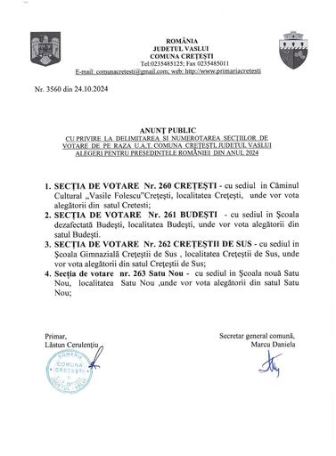 Secții de votare   2024 presedinte